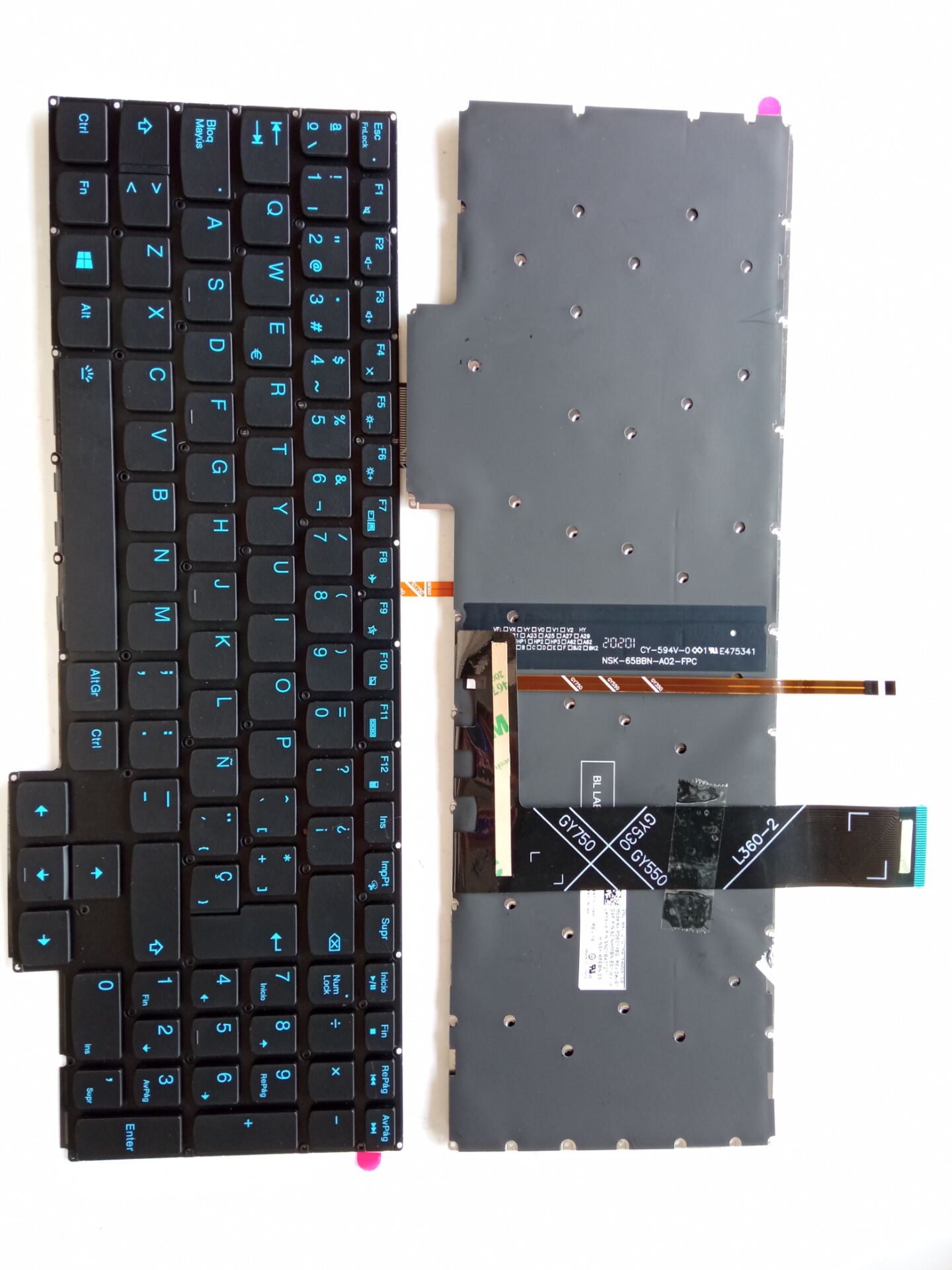 Picture of New Replacement Laptop Keyboard For LENOVO Y7000 2020/R7000 2020 BLACK Backlit Blue Printing SP Layout